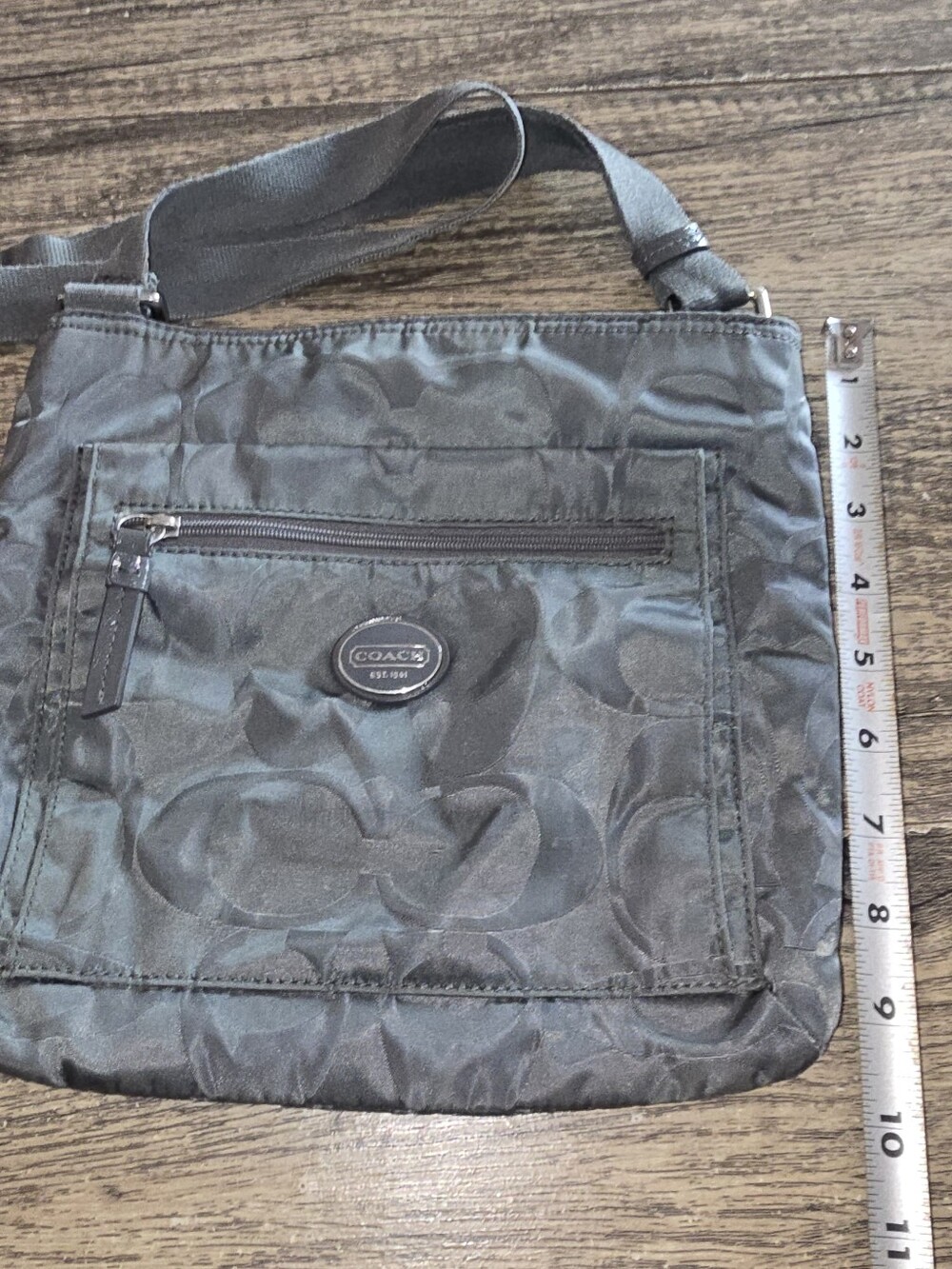 Coach Gray Nylon Crossbody Shoulder Bag